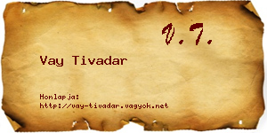 Vay Tivadar névjegykártya